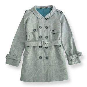 British Classic 90% Wool / Cashmere Blend Double Breasted Trench Coat / Pea Coat